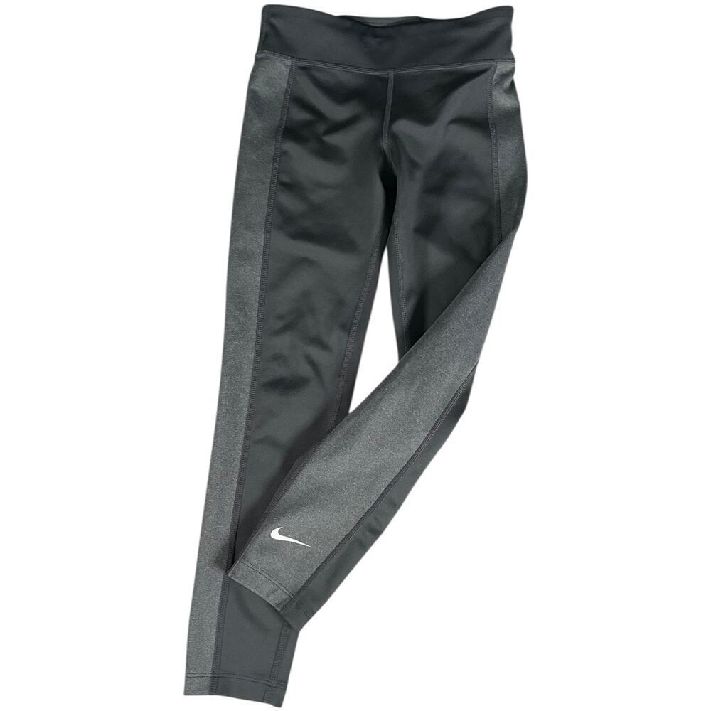 Nike Dri-FIT Girls Leggings Size XS Gray Athletic Stretch Yoga Playtime Sports